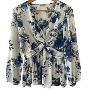 Women's Floral Blouse by Pleione Cottagecore Fairy Lightweight Flowy Sz. Small